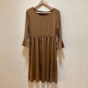 Shop basic USA camel knit dress